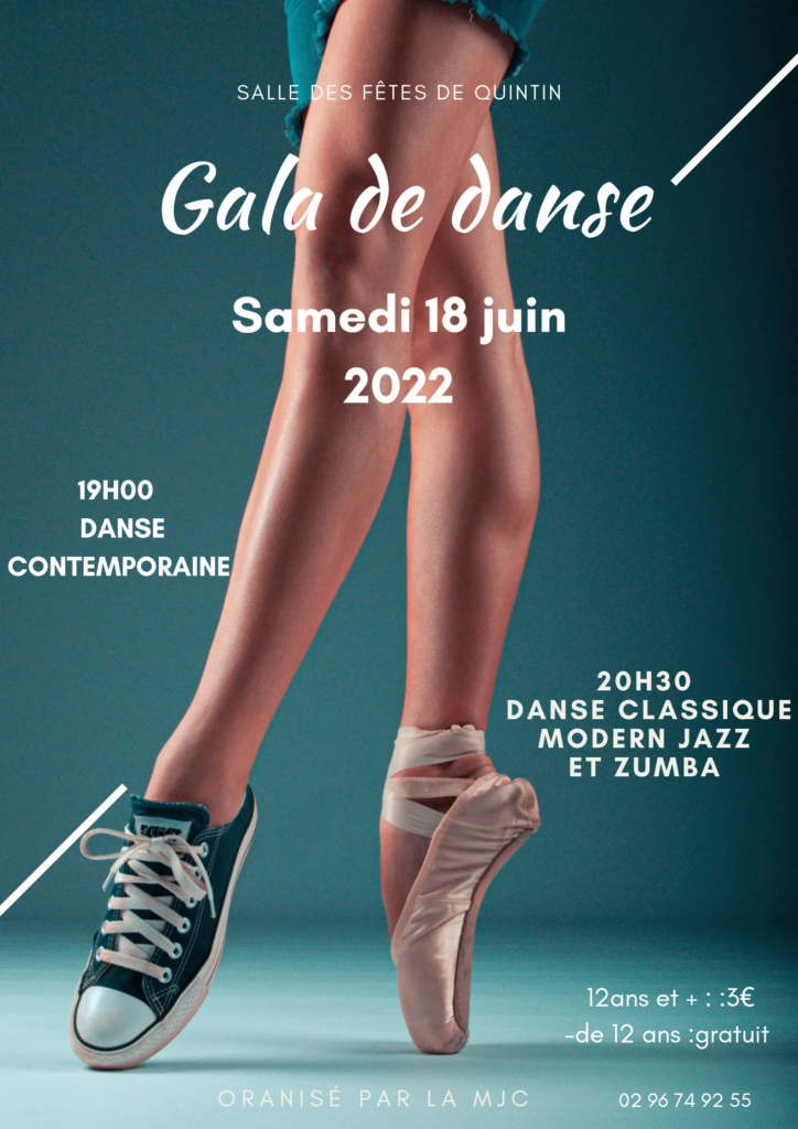 Affiche gala de danse MJC Quintin